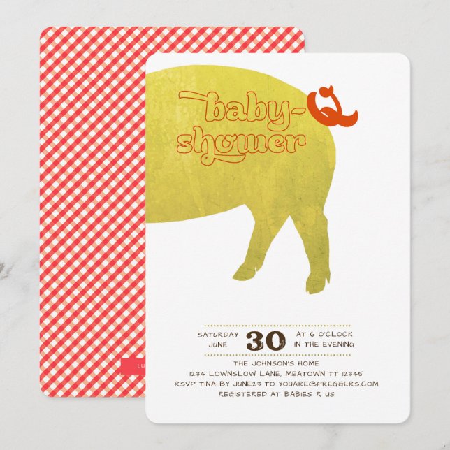 Einladung der Babydusche (Vorne/Hinten)