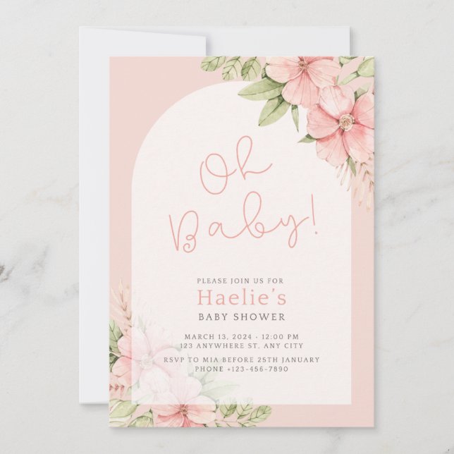 Einladung der Babydusche (Vorderseite)