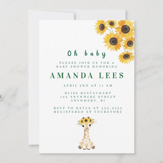 Einladung der Babydusche (Vorderseite)