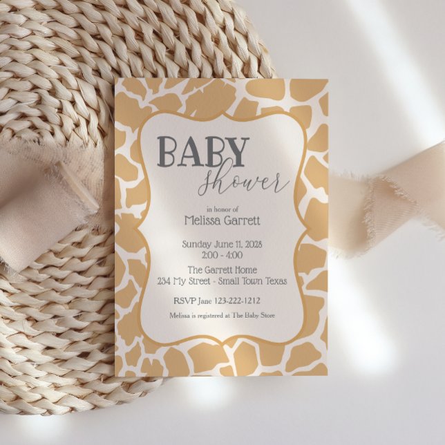 Einladung der Babydusche | Baby Giraffe Tan (Von Creator hochgeladen)
