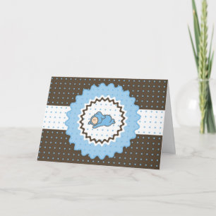 Einladung der Babydusche - blau und braun