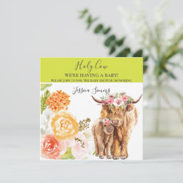 Einladung der Babydusche Boho Highland Calf