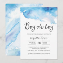 Einladung der Babydusche | Boy oh Boy Aquarell