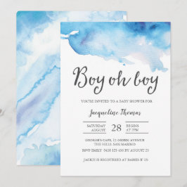 Einladung der Babydusche | Boy oh Boy Aquarell