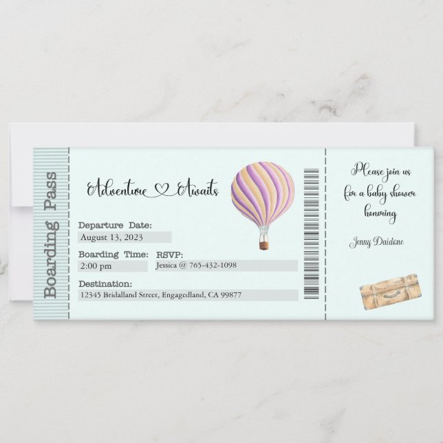 Einladung der Babydusche, Erlebnis erwartet (Vorderseite)