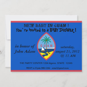 Einladung der Babydusche mit der Flagge von Guam