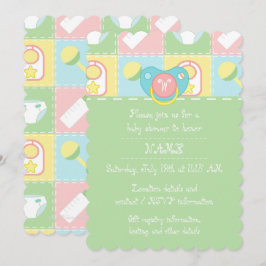 Einladung der Babydusche "Quilt Baby"