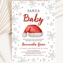 Einladung der Babydusche von Santa Baby