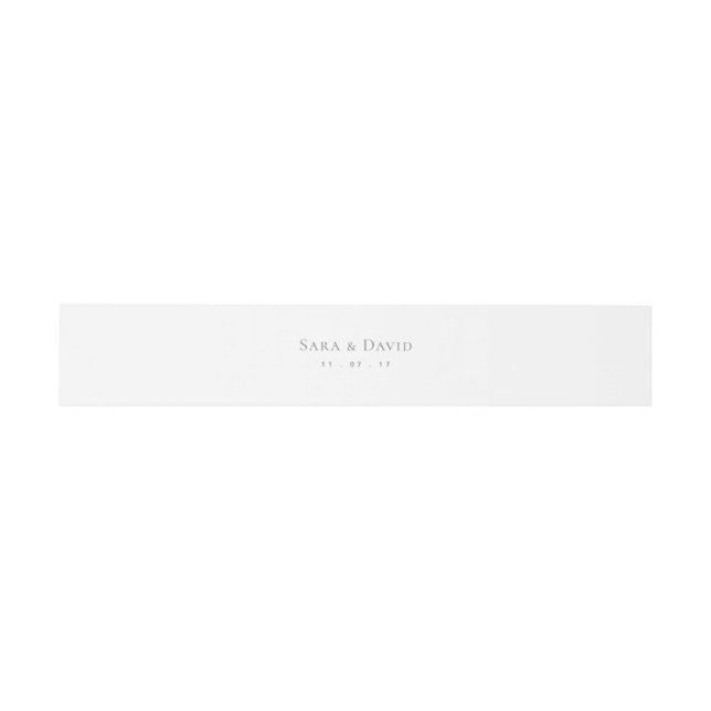 Einladung der Bauchband Minimalistisch White Einladungsbanderole (Flach)