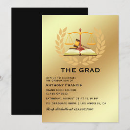 Einladung der Black and Gold Anwältin Graduation P