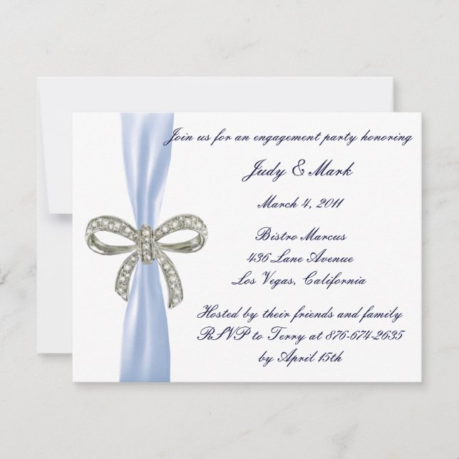 Einladung der Blue Diamond Bow Engagement Party (Vorderseite)