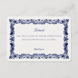 Einladung der Blue Talavera Tile Details Card Einl