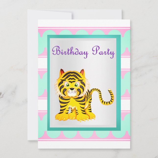 EINLADUNG DER Blue tiger BIRTHDAY PARTY (Vorderseite)