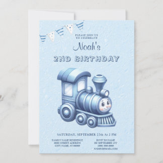 Einladung der Blue Train Birthday Party