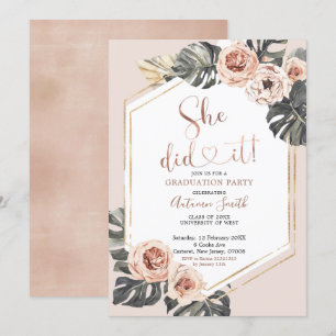 Einladung der Boho Floral Graduation Party