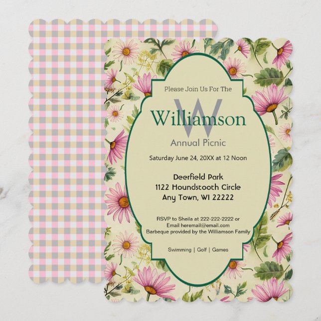 Einladung der Boho Floral Sommerveranstaltung (Vorne/Hinten)