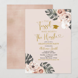 Einladung der Boho Girl Floral Graduation Party