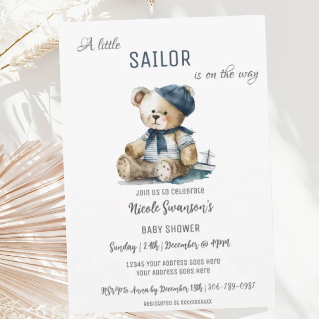 Einladung der Brauerei Nautical Bear Baby Shower (Von Creator hochgeladen)
