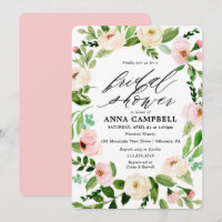 Einladung der Brautdusche von White Floral Wreath