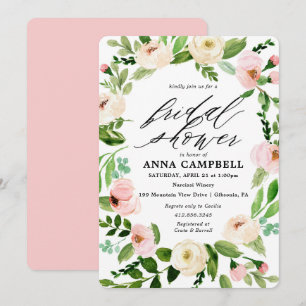 Einladung der Brautdusche von White Floral Wreath