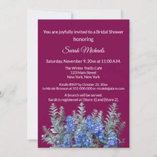 Einladung der Burgundy Winter Bridal Dusche
