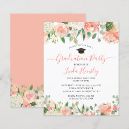 Einladung der Coral Floral Graduation Party