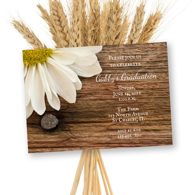 Einladung der Daisy and Barn Wood Graduation Party (Von Creator hochgeladen)