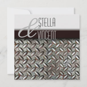 Einladung der Diamondplate Industrial Wedding