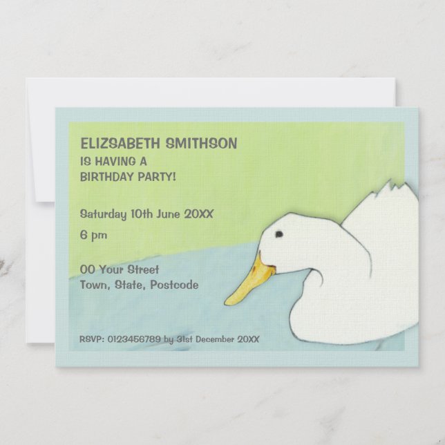 Einladung der Duck Dip Birthday Party (Vorderseite)