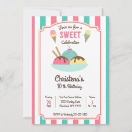 Einladung der Eiscreme Sundae Social Birthday Part