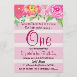 Einladung der ersten Geburtstagsfeier für Mädchen