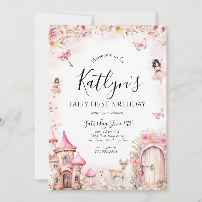 Einladung der Fairy Birthday, Einladung zum verzau (Vorderseite)