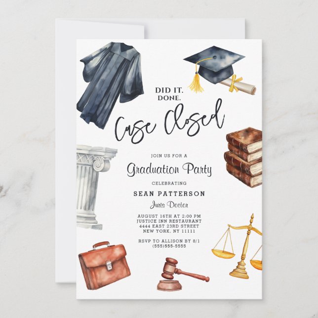 Einladung der Foto Law School Graduation Party (Vorderseite)