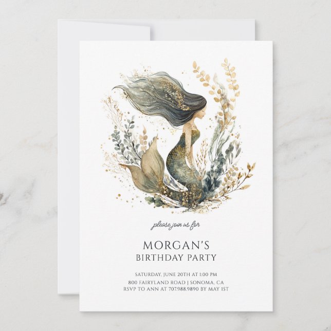 Einladung der Geburtstagspartei von niedlichen Mäd (Vorderseite)