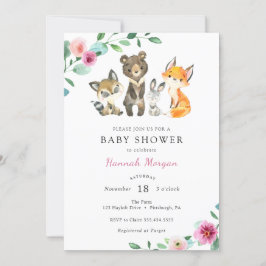 Einladung der Girl Woodland Forest Animal Baby Sho