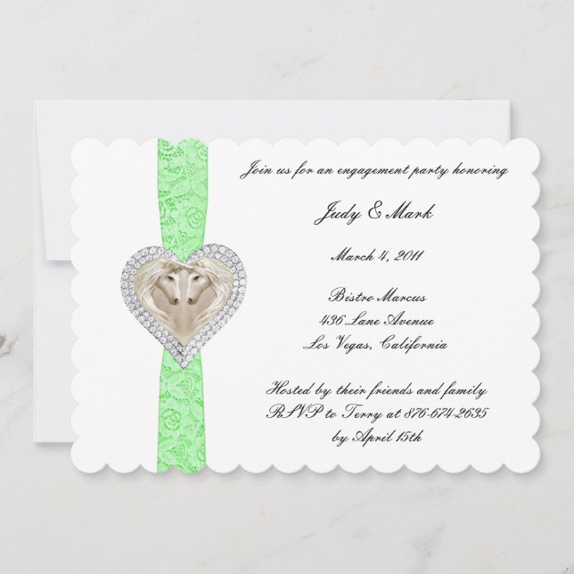 Einladung der Green Lace Engagement Party von Unic (Vorderseite)