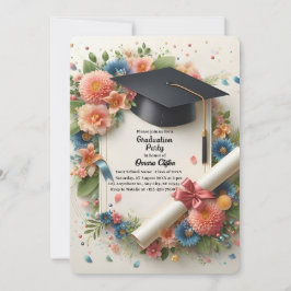 Einladung der Gruppe Soft Floral Frame Graduation