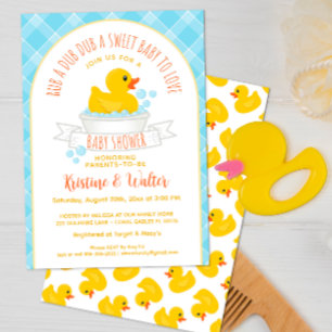 Einladung der Gummi Ducky Baby Duwer   Yellow Bath