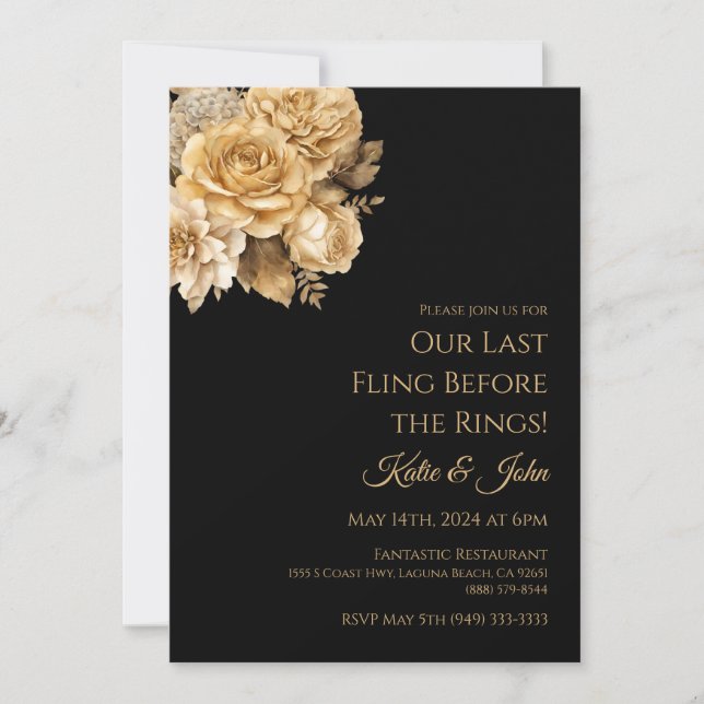 Einladung der Hochzeitsstiftung Neutral Bouquet- (Vorderseite)