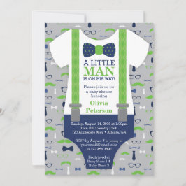 Einladung der kleinen Babydusche, blau, grün