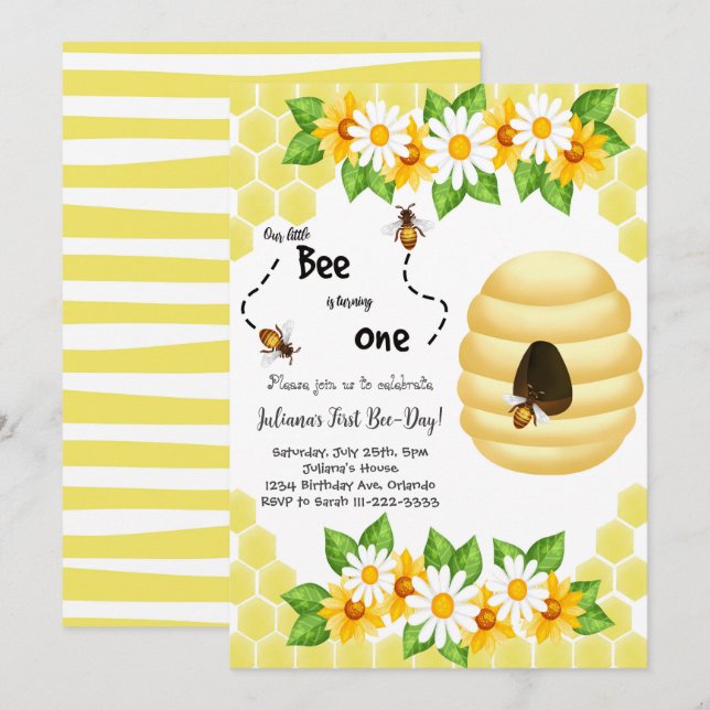 Einladung der kleinen Biene zum ersten Bienentag a (Vorne/Hinten)