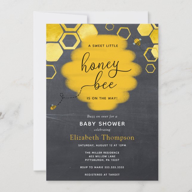 Einladung der kleinen Honey Bee Boy Baby Dusche (Vorderseite)