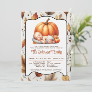 Einladung der kleinen Pumpkin Baby Dusche