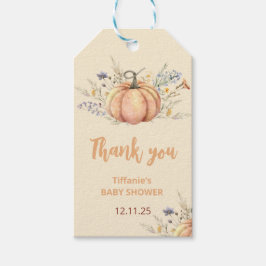 Einladung der kleinen Pumpkin Baby Dusche | Herbst Geschenkanhänger