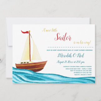 Einladung der kleinen Sailor Nautical Baby Dusche