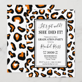 Einladung der Leopard Print Graduation Party