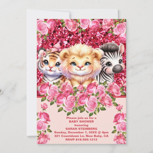 Einladung der Mädchendusche (Vorderseite)