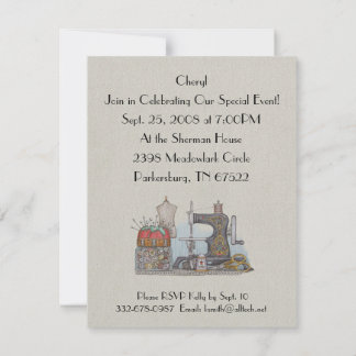 Einladung der manuellen Nähmaschine