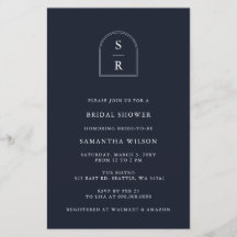 Einladung der Marine Monogram Bridal Shower