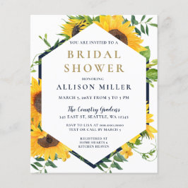 Einladung der Marine Sonnenblumen Bridal Dusche
